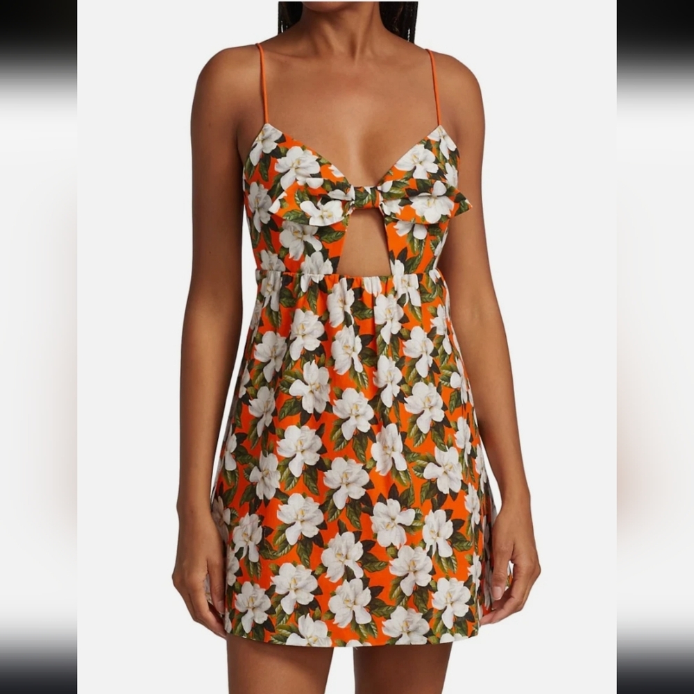 New Alice + Olivia 'Melvina' Floral-‎ Print Linen-Blend Dress 0
